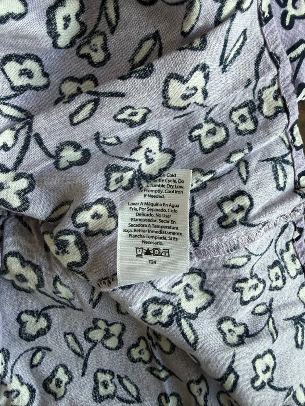 Free Assembly | Girls Purple Floral Peplum Top | Small 6/6X - Picture 6 of 7